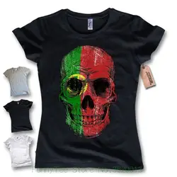 Женская футболка Camiseta Para Se? Oras-Portugal Calavera-Em Banderas Futbol 2016 S-Xl Печатные Футболки женские