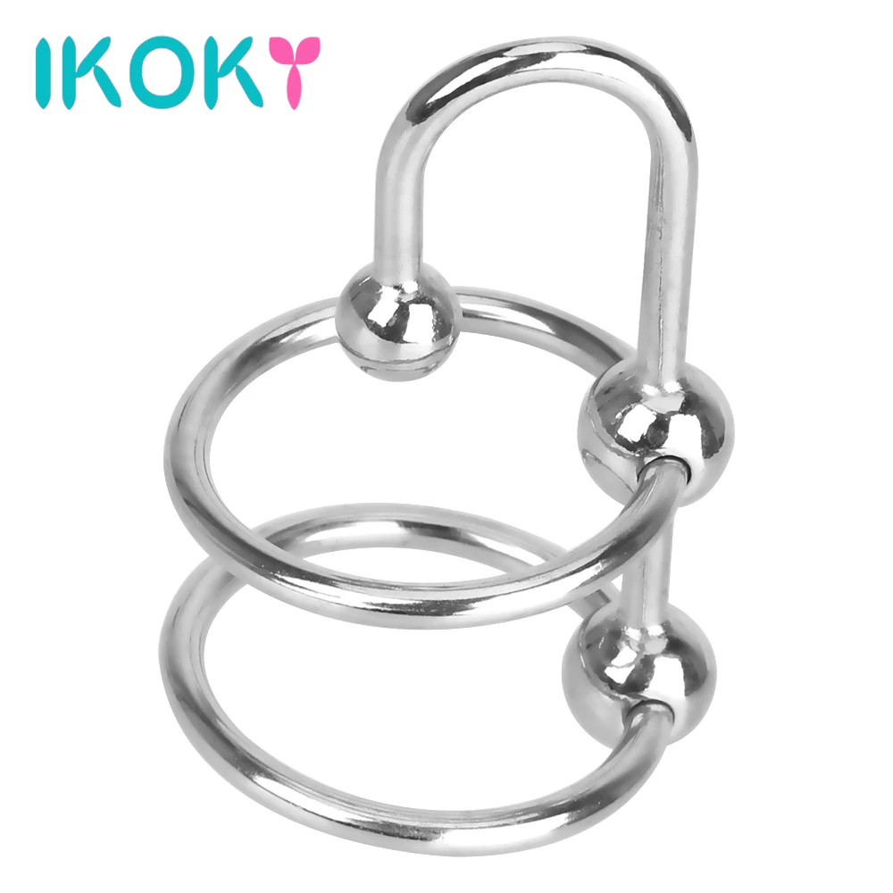 Кольца для пениса ikoky кольцо кольца дял Сталь мужской мастурбации усилитель