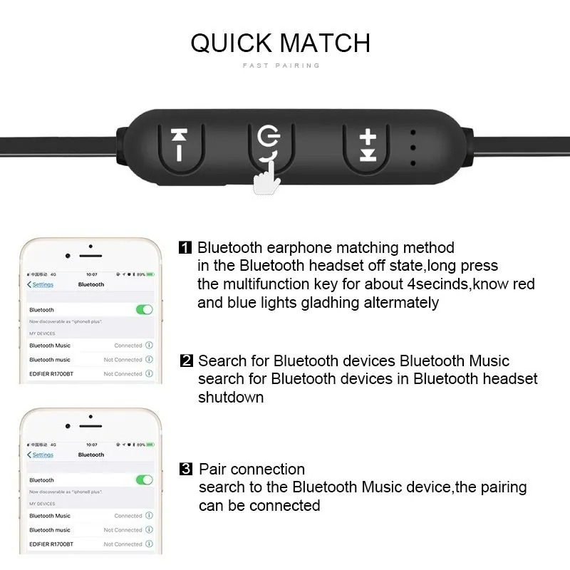XT11 Bluetooth наушники магнитные стерео водонепроницаемые спортивные для бега