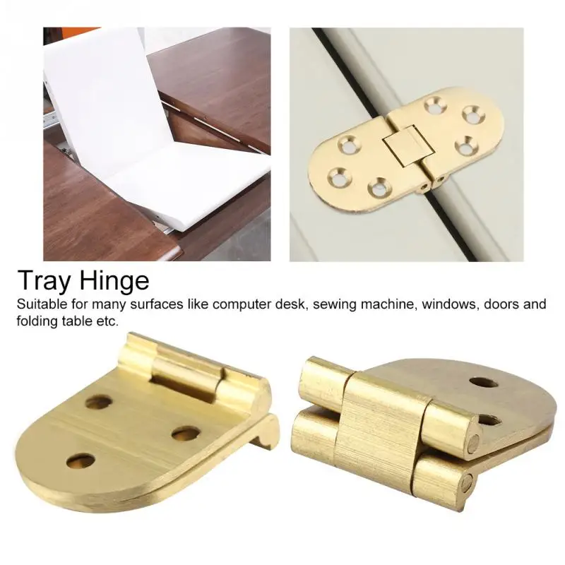 2Pcs 80*30mm Tray Hinges Zinc Alloy Metal Round Edge Sewing Machine
