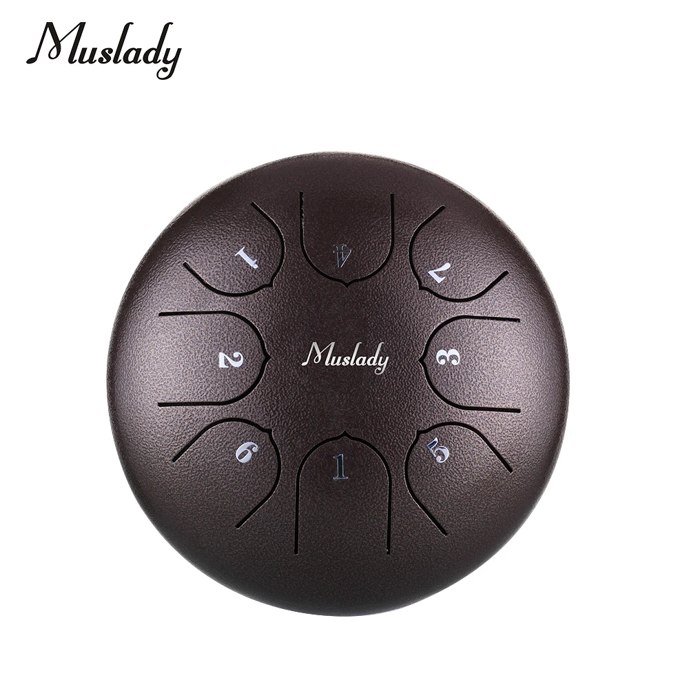 

Muslady 6 Inch Tongue Drum C Key 8 Tones Mini Steel Tongue Drum Percussion Instrument Hand Pan Drum with Drum Mallets Carry Bag