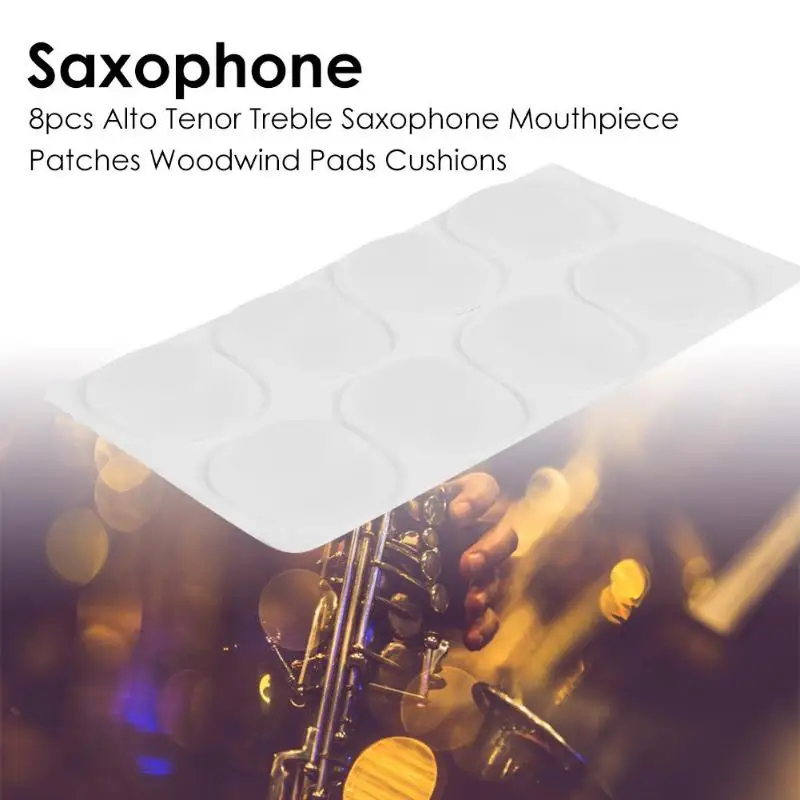 

8pcs/set Alto Tenor Treble Saxophone Sax Mouthpiece Patches Pads Silicone Cushions Woodwind Accessories