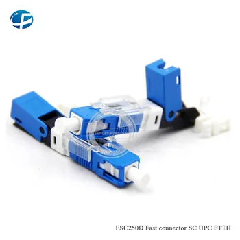 

Free shipping 100pcs ESC250D SC UPC Connector single model FTTH fast connector Embedded Optical fiber quick SC UPC connector
