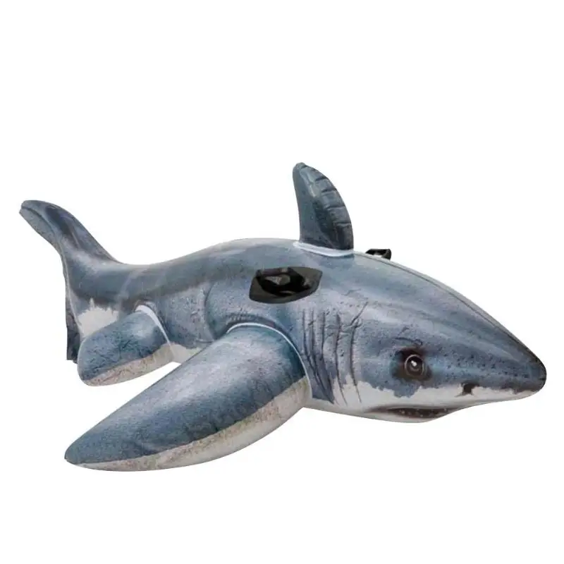 

Summer swimming pool water toy inflatable great white shark Floating riding children's water toy inflatable float Mount