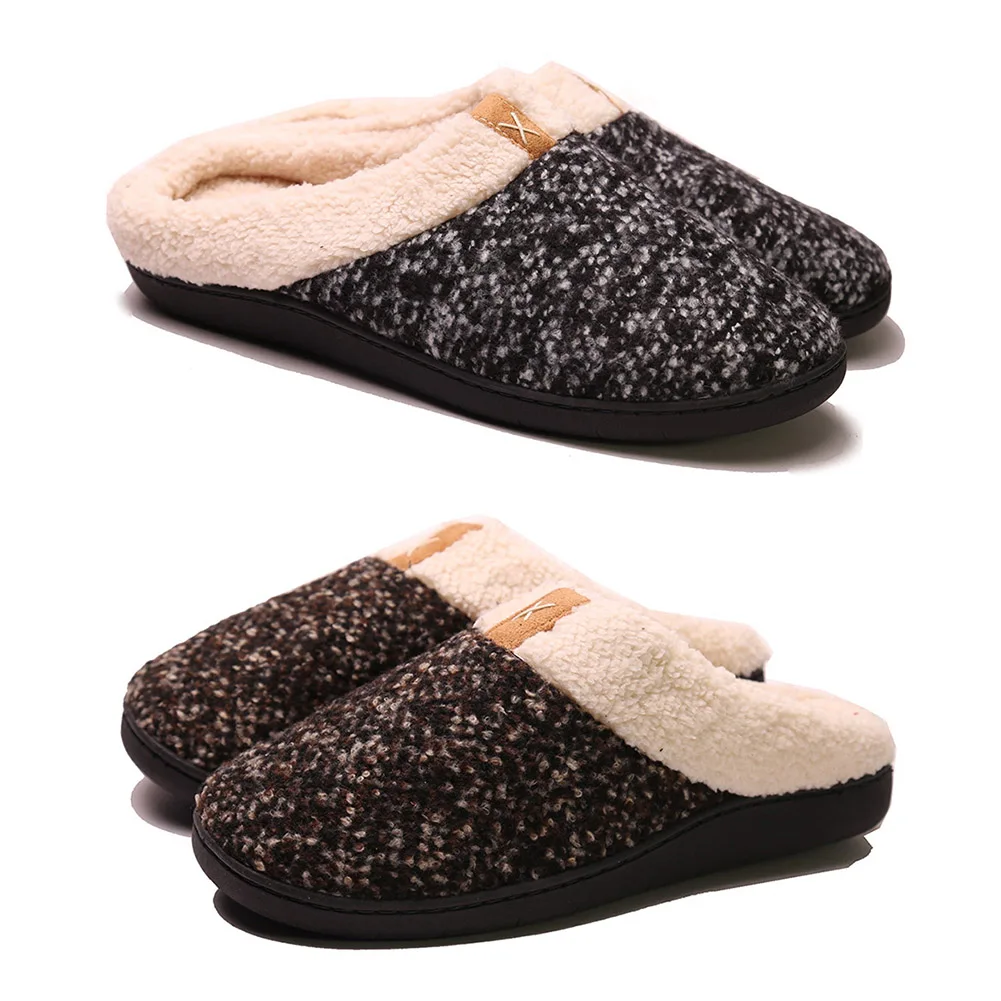 

Unisex Slippers Memory Foam Slippers Indoor Winter Non-Slip Home Soft Warm Casual~