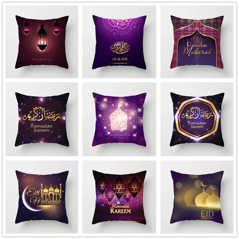 Muslim Ramadan Cushion Cover Polyester Sofa Living Room Decorative Pillowcase...