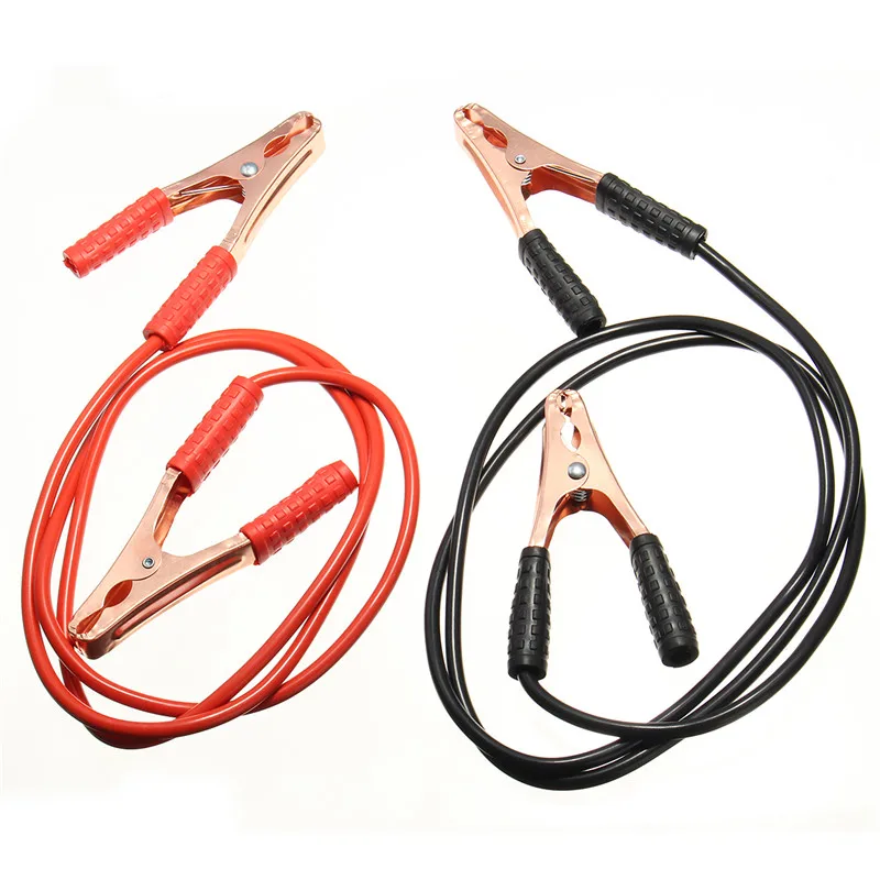 Roak negro Rojo 2 M 500AMP Cable de cobre línea de batería automática línea de Cable de emergencia Clip de Cable de carga de alimentación arranque de salto lleva