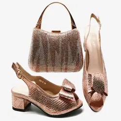 GL-339 обувь и сумка в комплекте в африканском стиле шампанское Цвет Итальянская обувь с сумки в комплекте, Размер 38–43 модная женская обувь и