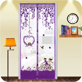 

Hook Loop Fastener Embroidery Ventilate Curtains Anti Mosquito Magnetic Tulle Curtain Door Screen Magnetic Fly Screen Mesh Net