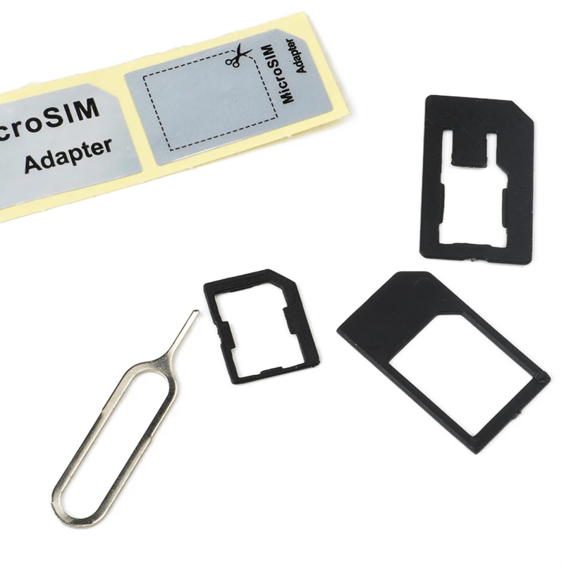Черный адаптер для сим карты Micro SIM + sim с ключом извлечения iphone 5/4/4s #18| |