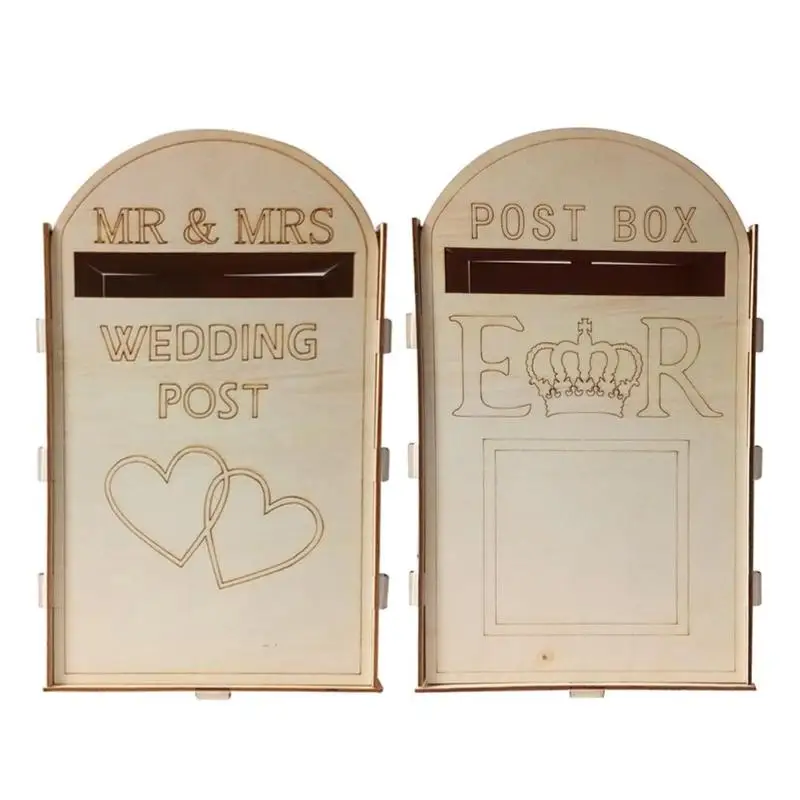 

Wedding Card Solid Pine Royal Mail Style Exquisite Retro Personalized Post Box Wooden Gift Name Card Box Wedding Card