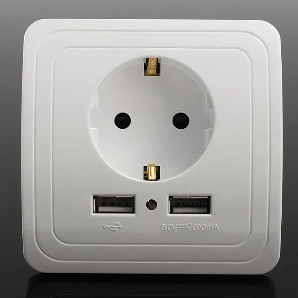 Электрические розетки с 2 USB портами безопасная настенная розетка переменного