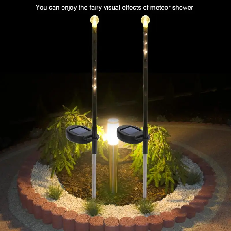 

2Pcs Solar Garden Lights LED Romantic Stake Light Meteor Rain Meteoric Shower Garden Lamp Stake for Lawn Yard High Quality