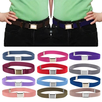 

Sale Elastic Canvas Belt For Boys Kids Alloy Buckle Belt Adjustable 60-80cm Children's Belts