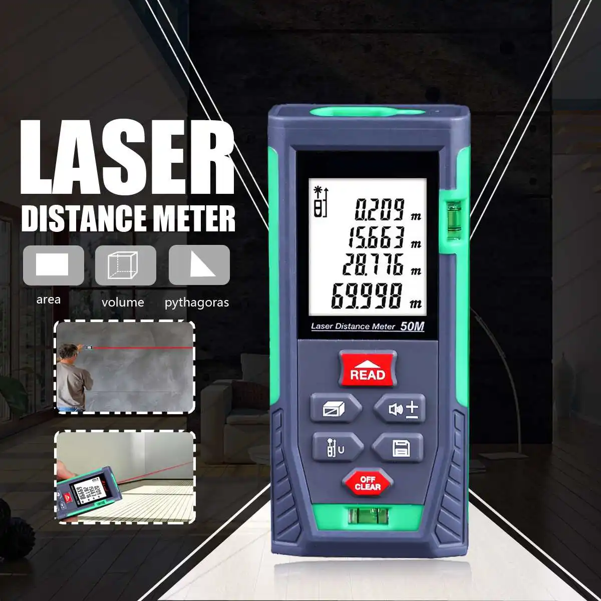 

Digital Handheld Laser Distance Meter 50M 70M Mini Laser Rangefinder Laser Tape Range Finder Diastimeter Measure 164-230FT