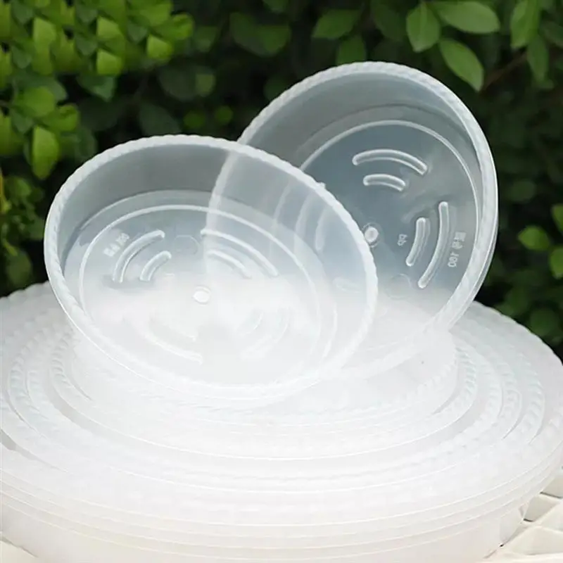 

5pcs Plastic Flowerpot Drip Tray Plant Pot Saucer for Fleshiness Planter Garden Balcony Inner Diameter 16.5cm (Trandsparent)