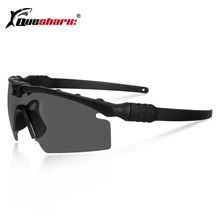 Queshark защитные военные армейские очки, очки для пейнтбола, очки для стрельбы, тактические поляризованные солнцезащитные очки с оправой для близорукости