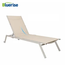 Beach Chaise Folding Couch Sun Lounger European Style Reclining Chair Outdoor Patio Garden Furniture Leisure Chaise BLUERISE