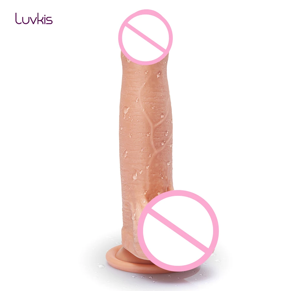 

Luvkis 7 inch Big Dildo Real Dong Penis Liquid Silicone Dildo Hyper Realistic Dual Layer Silicone Yellowish Pink