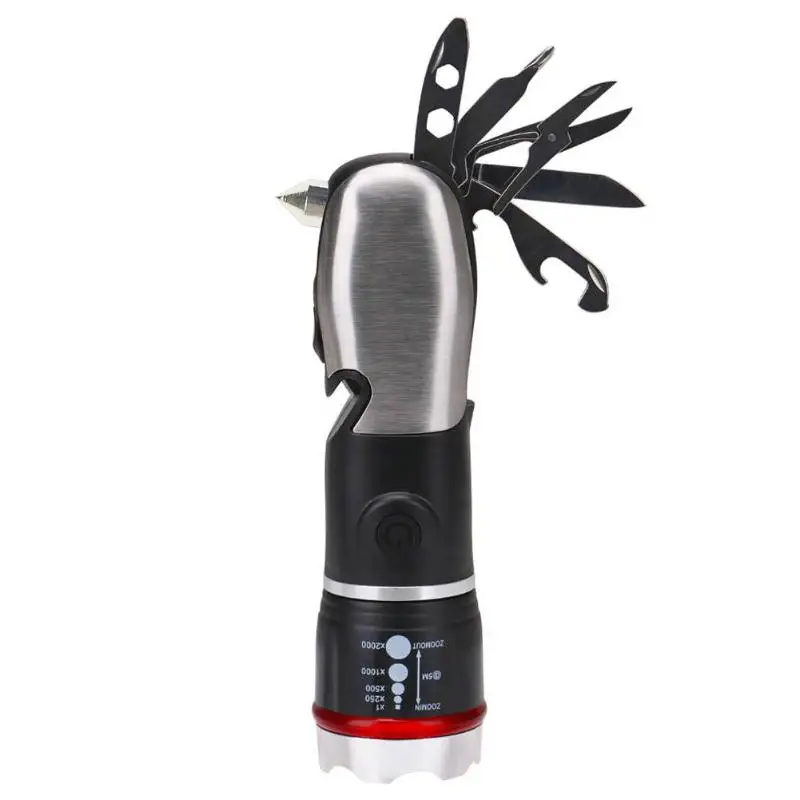 1PC Car Safety Hammer Multi Function Tool Flashlight Outdoor Waterproof