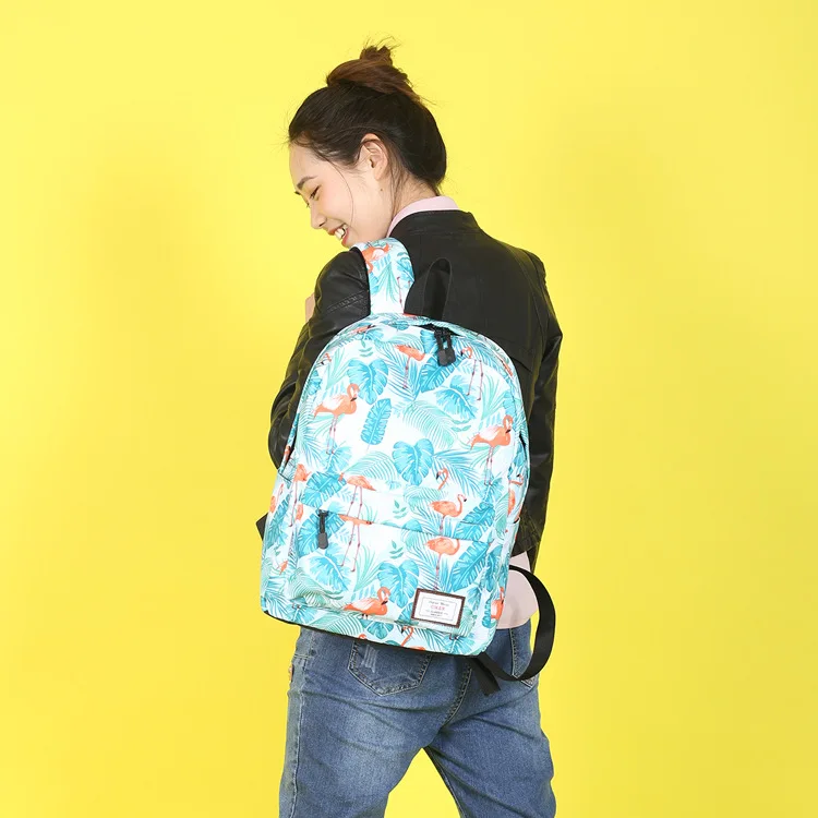 

Printed Animal Student Backpack Women Flamingo Laptop Backpacks Ladies School Book Bag Female Travel Shoulder Bags Back Packs