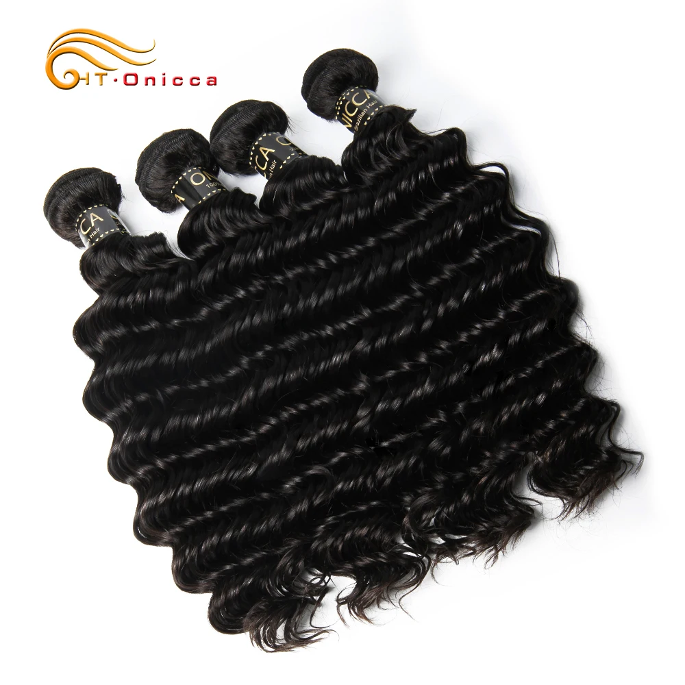 

Onicca Deep Wave Peruvian Human Hair Bundles 8 to 28 Inch Remy Hair Extensions 1 3 4 Bundles Deals Deep Wave Hair Natural Color