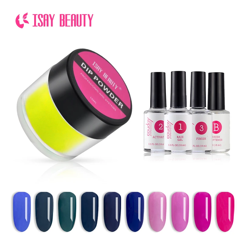 ISAYBEAUTY цветной окунутый порошок 10 г 210 цветов без лампы для лечения Ногтей Dip