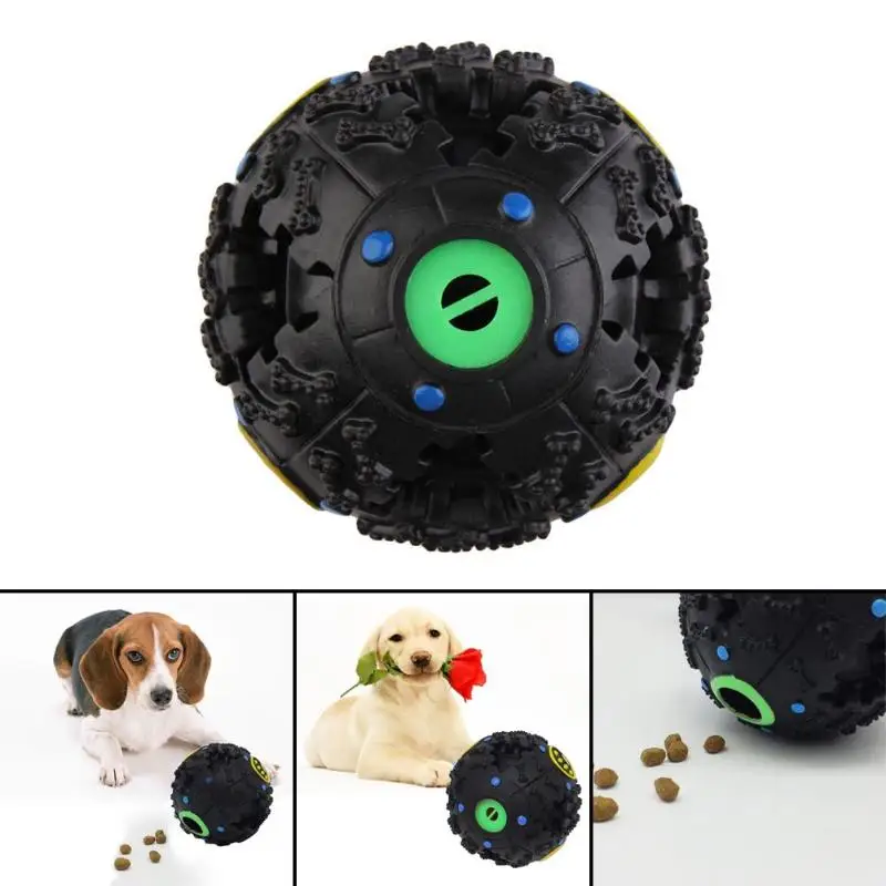 

Pet Dog Treat Trainning Toys Chew Sound Food Dispenser Toy Squeaky Giggle Dog Ball Pet Round Shape Toys Pets Products