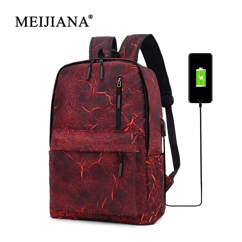 MeiJiaNa Студенческий ноутбук USB зарядка путешествия модный мужской рюкзак