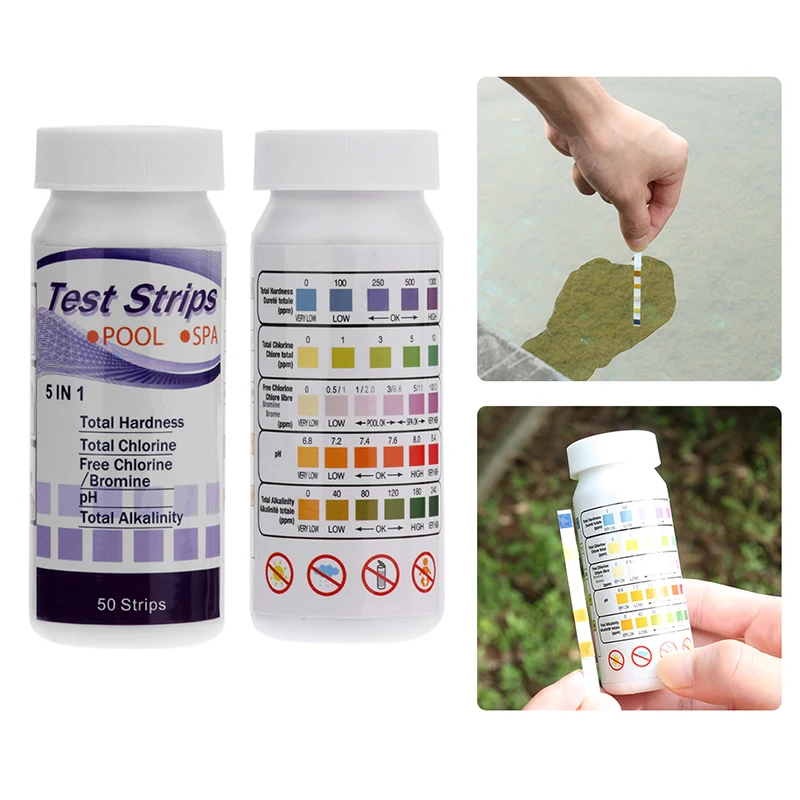

6 in1 Swimming Pool Test Strip SPA Chlorine pH Alkalinity Water Hardness Testing