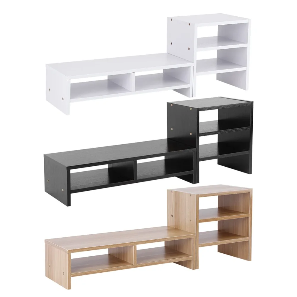

Computer Laptop Monitor Riser Stand Desktop Wooden Storage Organizer + 3-Layer Shelf Tool