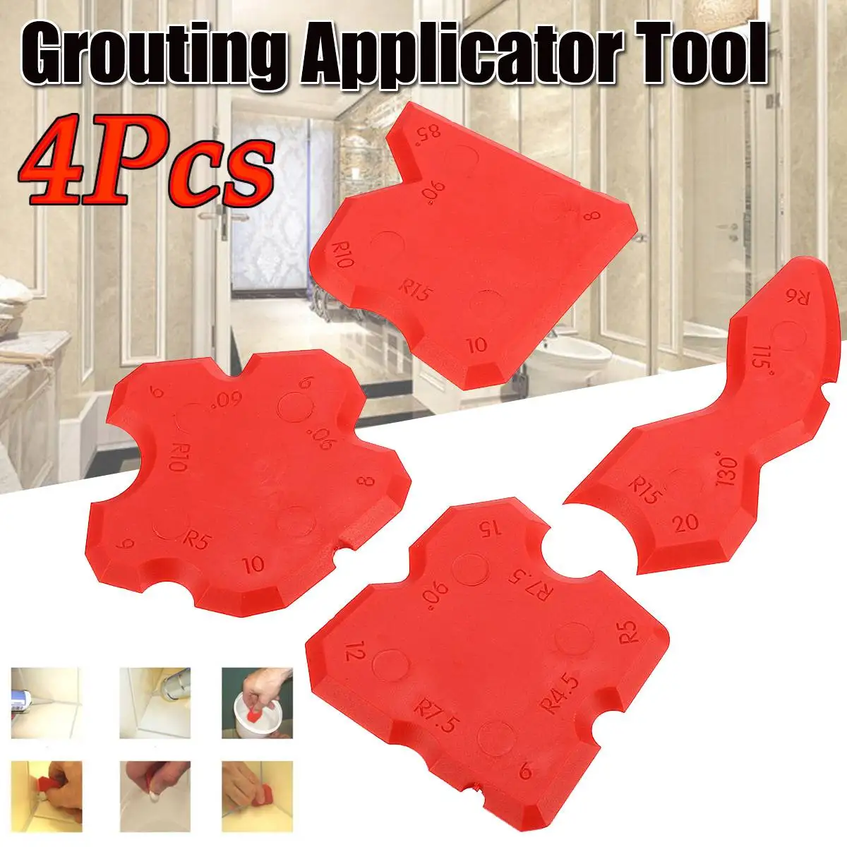Buy 4pcs Red Grouting Sealant Silicone Profiling