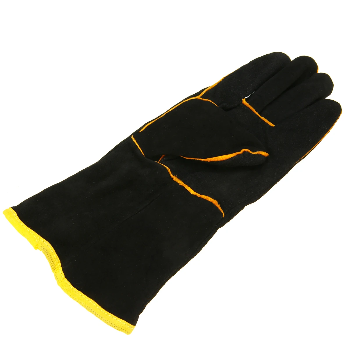 Heavy Duty Welding Protective Gloves 1 Pair Welders Leather Cowhide Gloves Black Mig Welding Soldering Gloves Gauntlets
