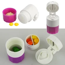 4 Layer Pill Crusher Grinder Medicine Splitter Cut Pills Storage Cutting Tablets Container Home Milling Box Drug Sharpener Case