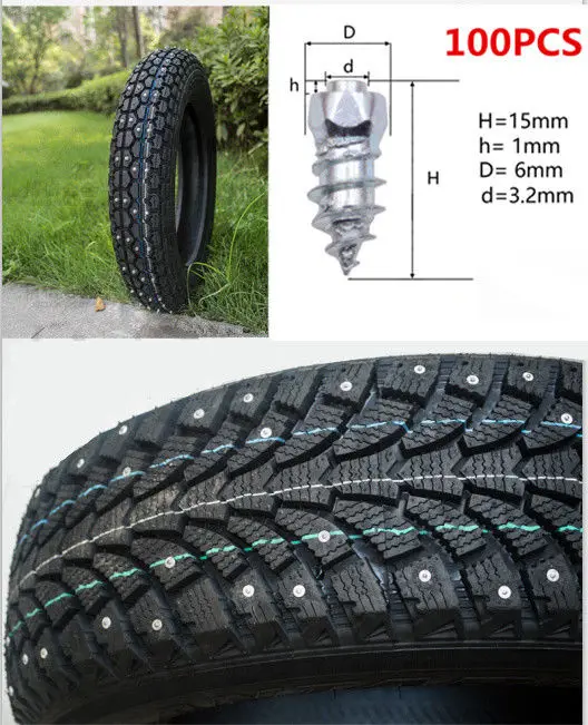 100 Pcs 15mm Anti-Slip Screw Stud Wheel Tyre Snow Tire Spikes Trim Auto Accessories for Auto Car SUV ATV 100 Pcs 15mm Anti-Slip Screw Stud Wheel Tyre Snow Tire Spikes Trim Auto Accessories for Auto Car SUV ATV