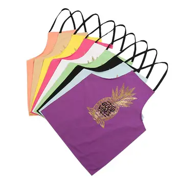 

Adeeing Breathable Home Cotton Gold Pineapple Printing Apron for Kitcken Wear