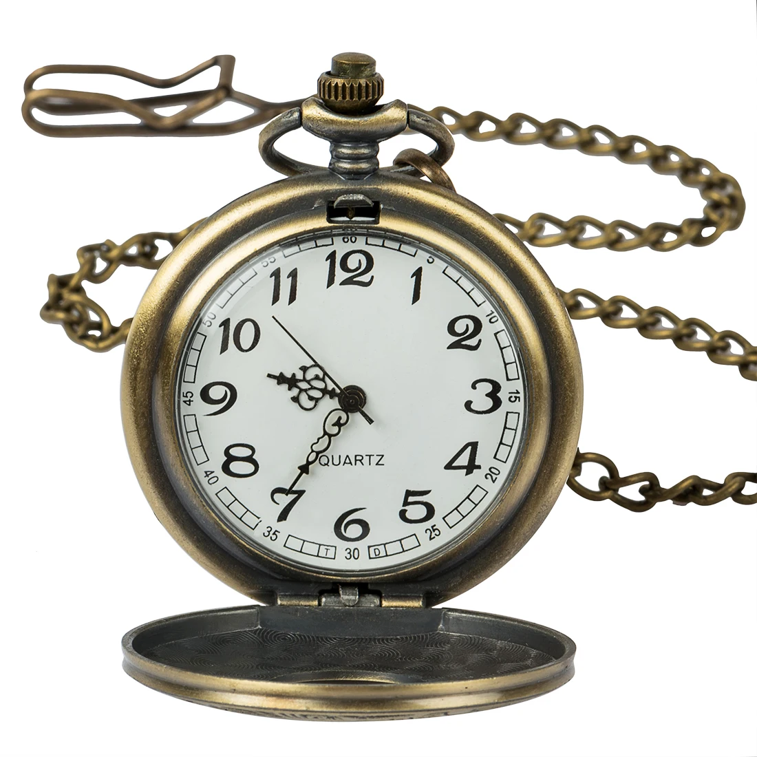 

Vintage Steampunk Bronze Quartz Pocket Watch Roman Numerals Clock Time in the pocket Men Women's Necklace Pendant gift Relogio