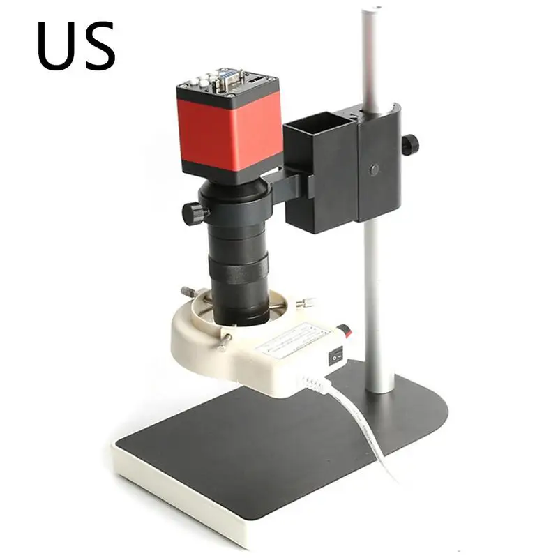  Microscope HD 13MP 60F/S HDMI VGA Industrial Electron Microscope Camera+130X C Mount Lens+56 LED Ri