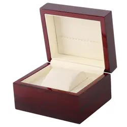 Коробка для одной пары часов деревянный Краска в баллоне-распылителе часы из искусственной кожи красный смотреть ящик