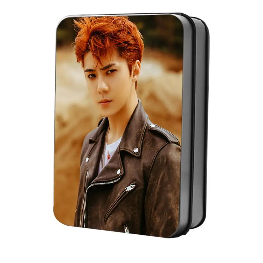 Kpop EXO членов не запутывают мой темп Polaroid Lomo фото карта Sehun Xiumin HD Фотокарта с металлической коробкой 30 шт./компл