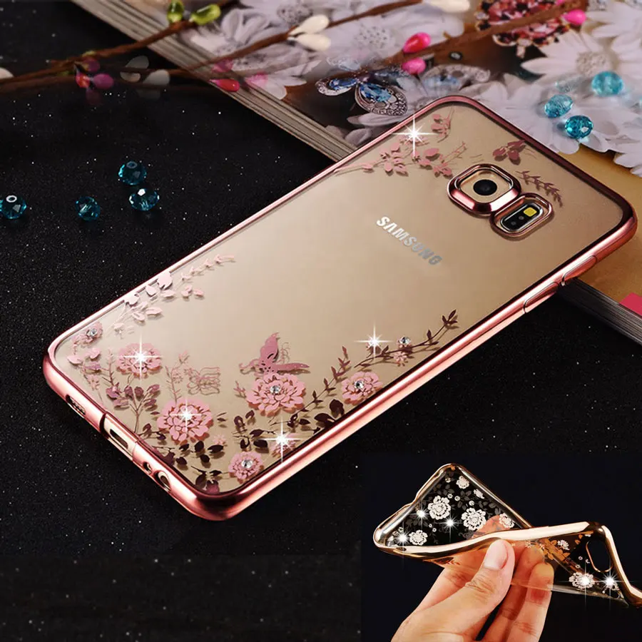 

Soft TPU Flower Diamond Case For Samsung Galaxy M20 M10 A30 A50 S10E S9 S8 Plus J4 J6 A8 A6 Plus A9 A7 2018 S7Edge J3 J5 J7 2017