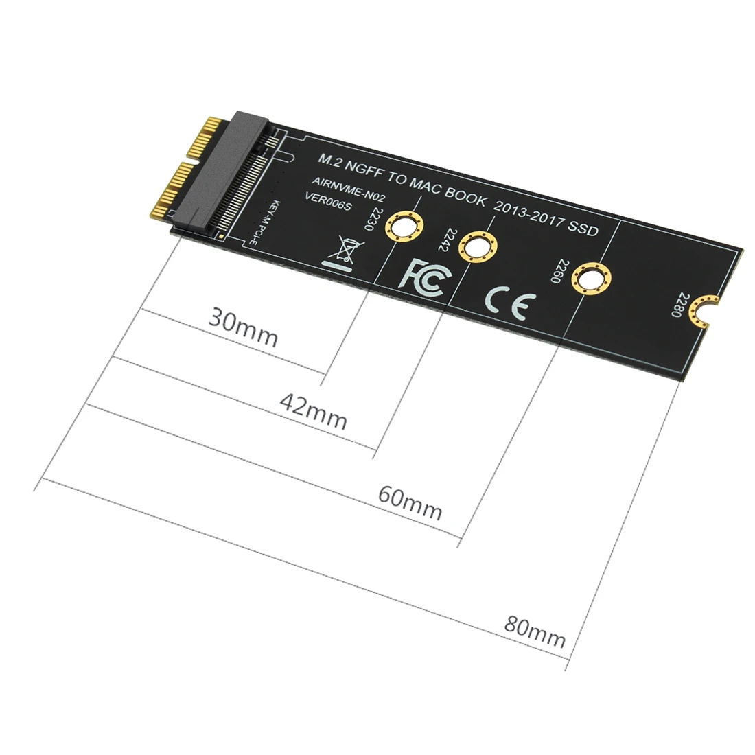 M key M.2 NGFF PCIe SSD адаптер карта для Apple MACBOOK Air 2013~ ноутбук A1465 A1466 Pro A1398 A1502 A1419 2230-2280 SSD