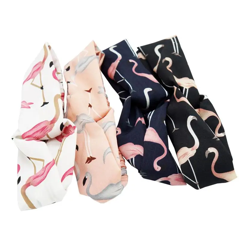 

6pcs Headbands Flamingo Decorative Elastic Fashion Cross Hair Accessories Hair Bands Hairwrap for Women Girls Ladies