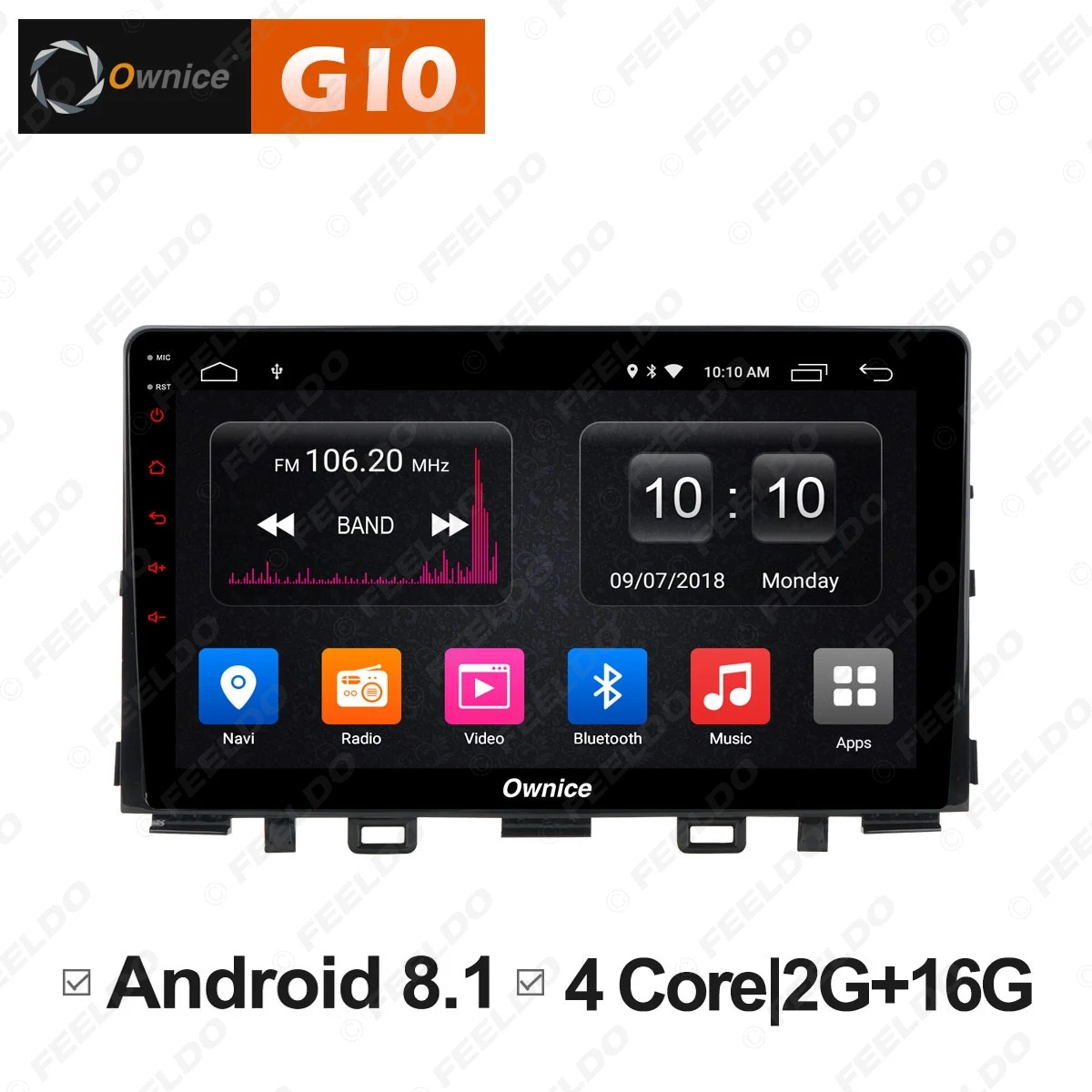 Best FEELDO 9" 2.5D Nano IPS Screen Android 6.0 Octa Core/DDR3 2G/32G/4G LTE Car Media Player With GPS For Kia Rio 2017 2018 (1din) 1