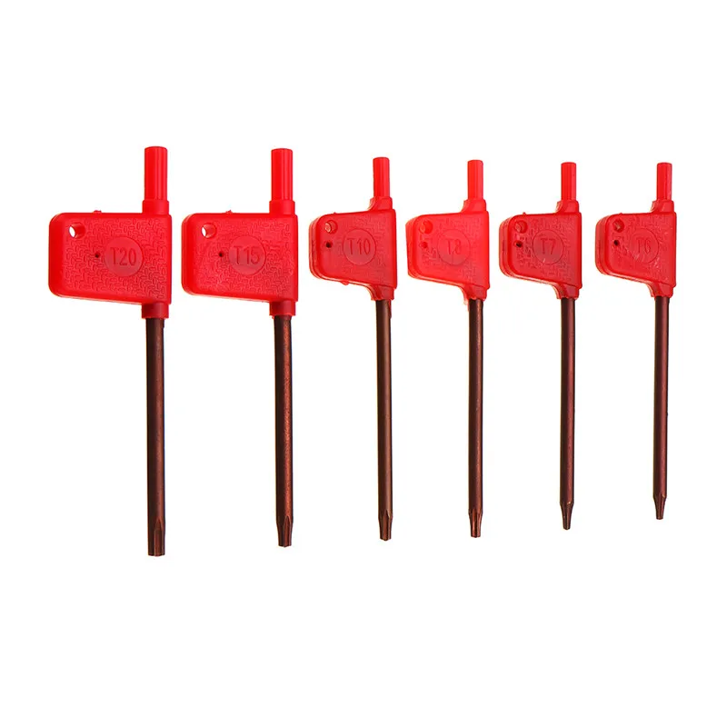 

10pcs T6/7/8/10/15/20 Torx Spanner Key Small Red Flag Screwdriver Tool For CNC Tools Holder High Quality