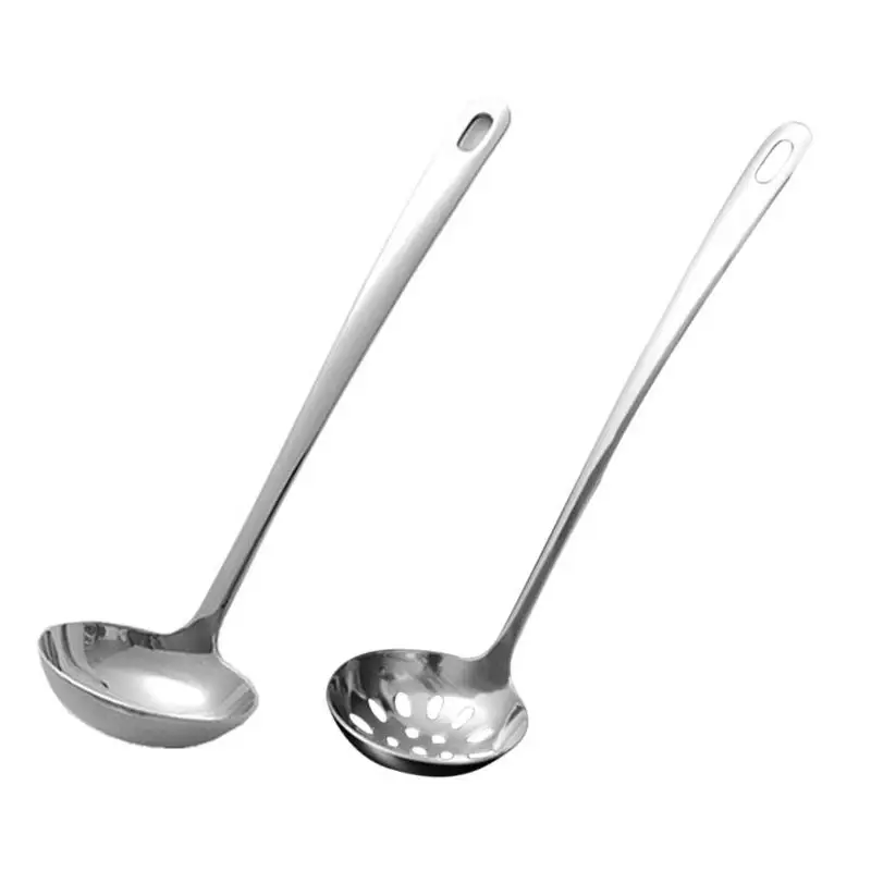 

1PC Stainless Steel Long Handle Soup Spoon Hot Pot Colander Strainer Tablespoons Tableware Kitchen Tools