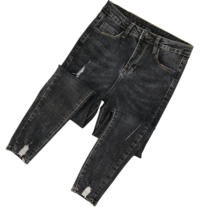 

2019 New High Waist Ripped Holes Jeans Women Washed Denim Pants Fashion Loose Harem Jeans Casual Trousers Plus Size 4XL