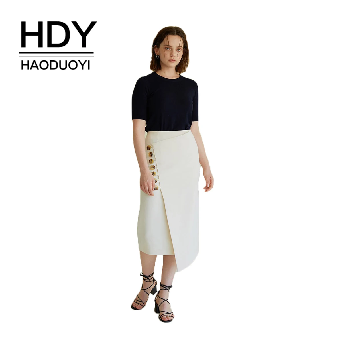 Женская офисная юбка HDY Haoduoyi облегающая летняя с высокой талией | одежда