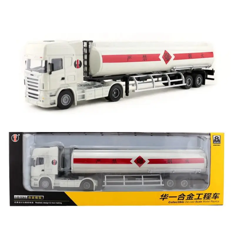 

Free Shipping/1:50 Scale/Diecast Alloy Model/Tank Container Transport Truck/Engineering Car/Educational Collection/Gift For Kid