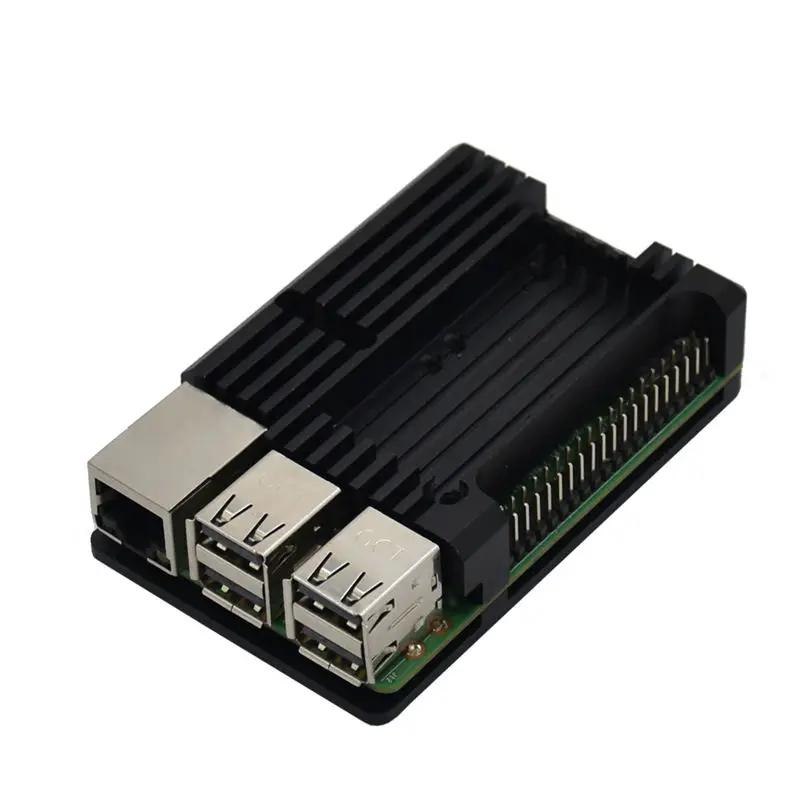 

Raspberry Cnc Aluminum Alloy Armor Case With Cooling Heatsink Dual Fan For Raspberry Pi 3 Model B/Pi 3B+